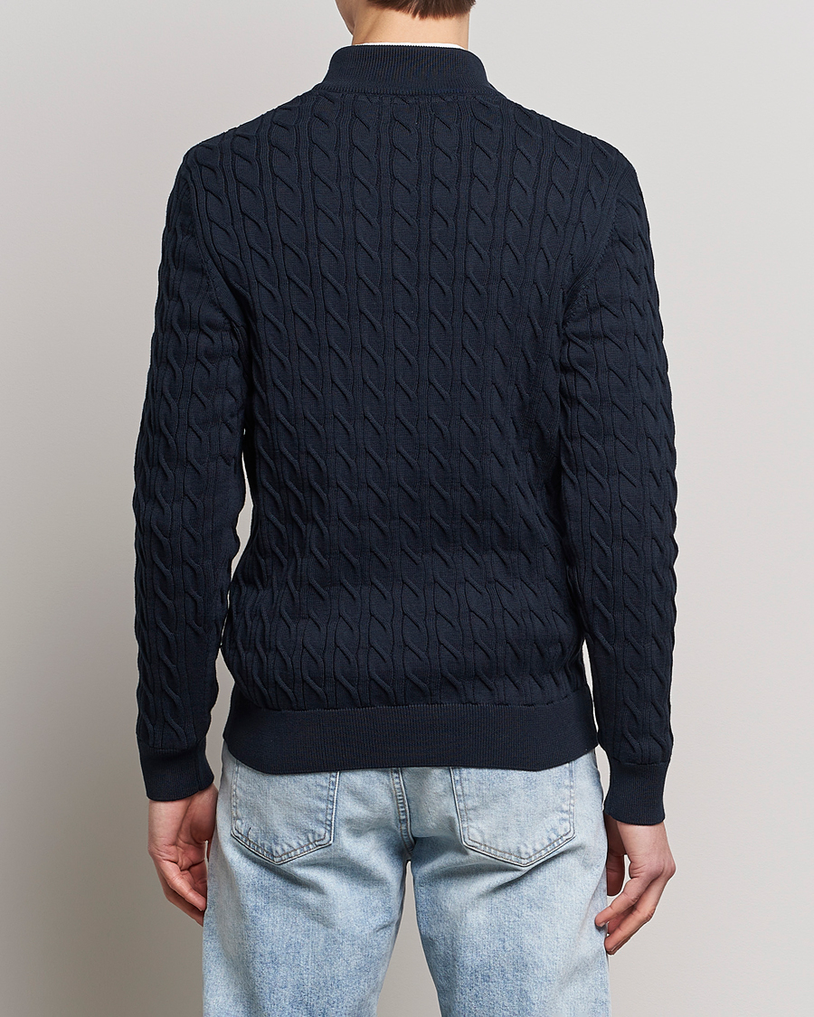 Mies | Puserot | Barbour Lifestyle | Cable Knit Half Zip Navy