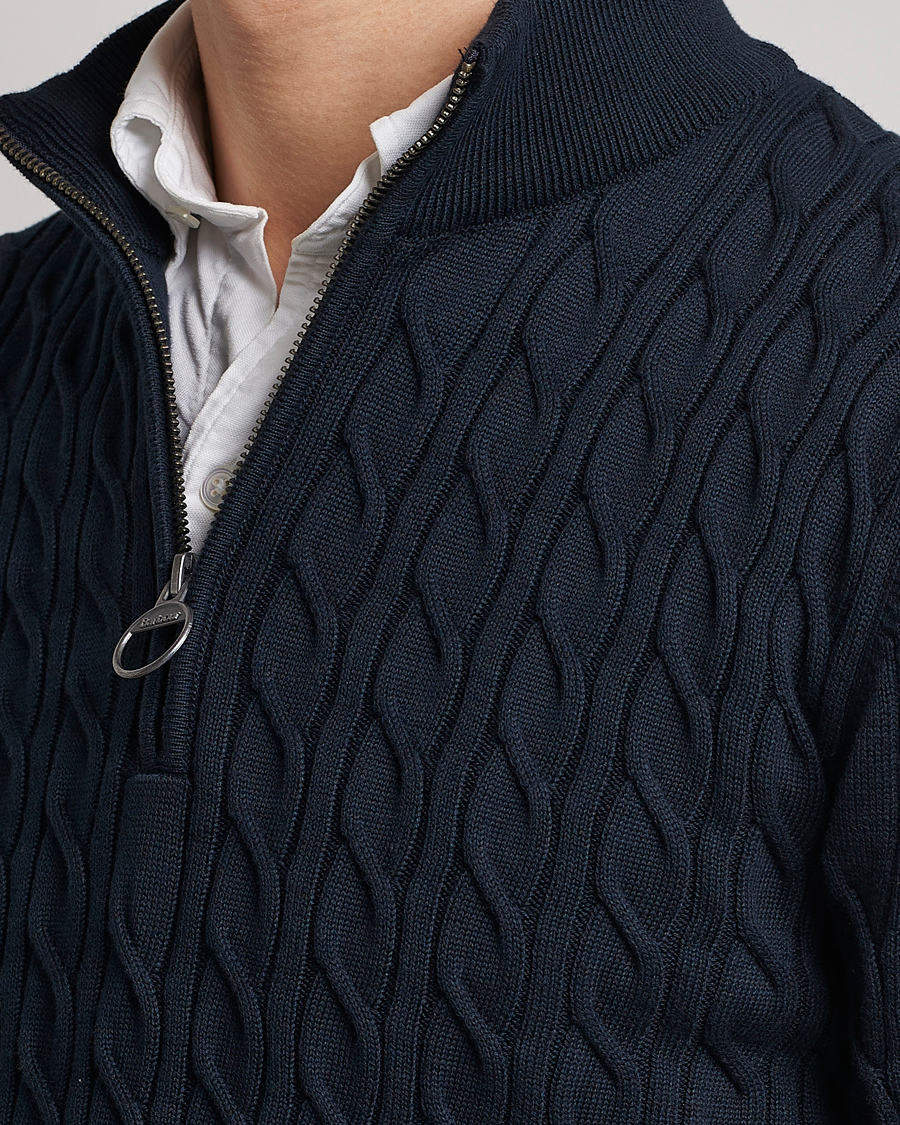 Mies | Puserot | Barbour Lifestyle | Cable Knit Half Zip Navy