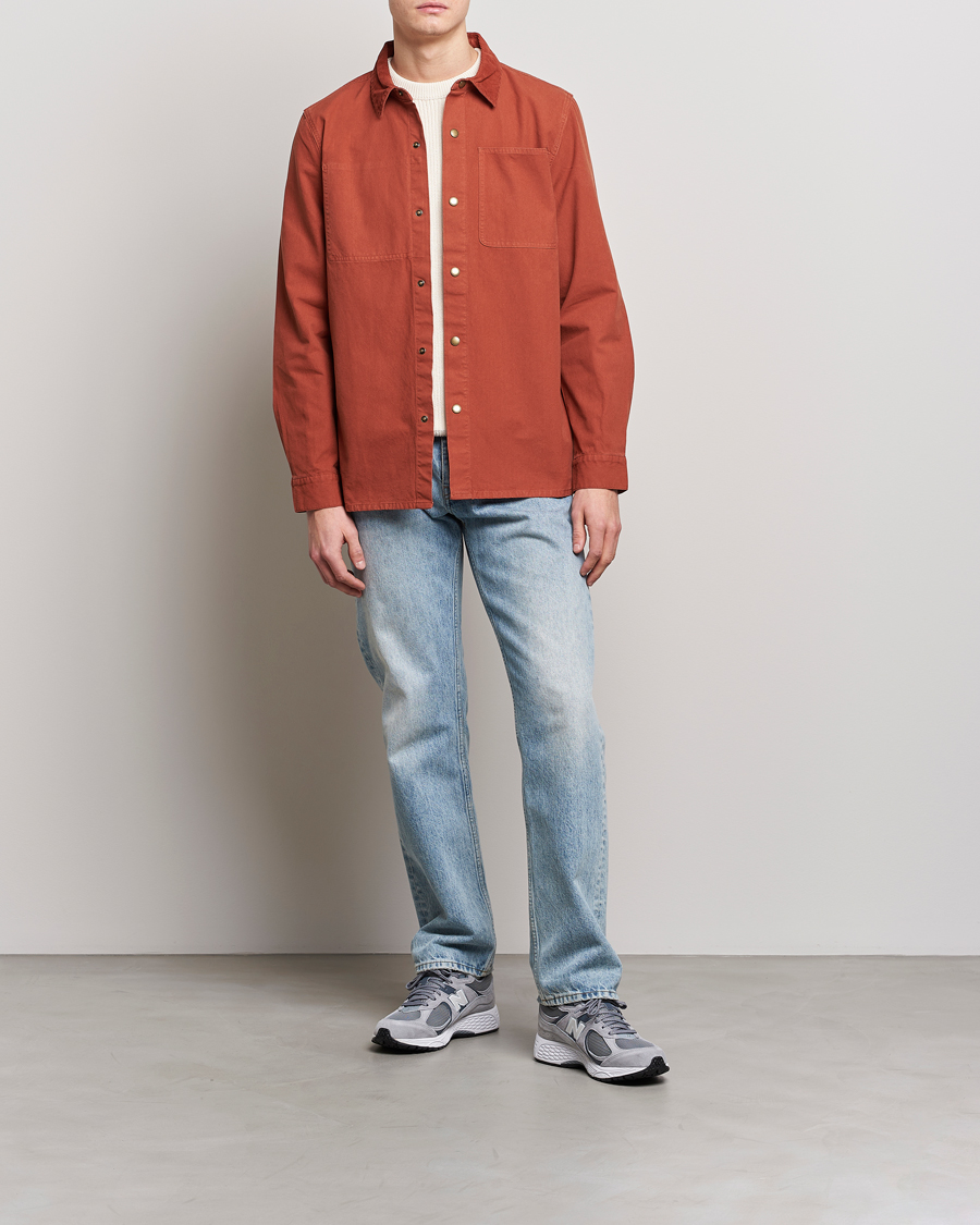 Mies | Takit | Barbour White Label | Lorenzo Cotton Overshirt Rust