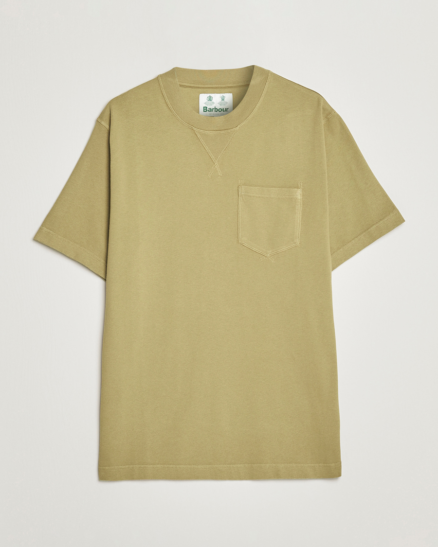 Mies | T-paidat | Barbour White Label | Williams Heavy Pocket T-Shirt Bleached Olive
