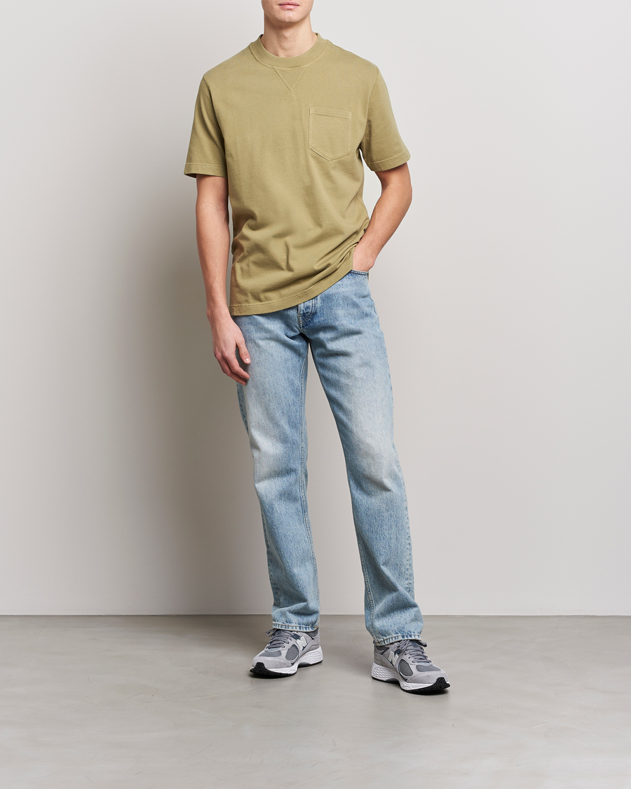 Mies | T-paidat | Barbour White Label | Williams Heavy Pocket T-Shirt Bleached Olive