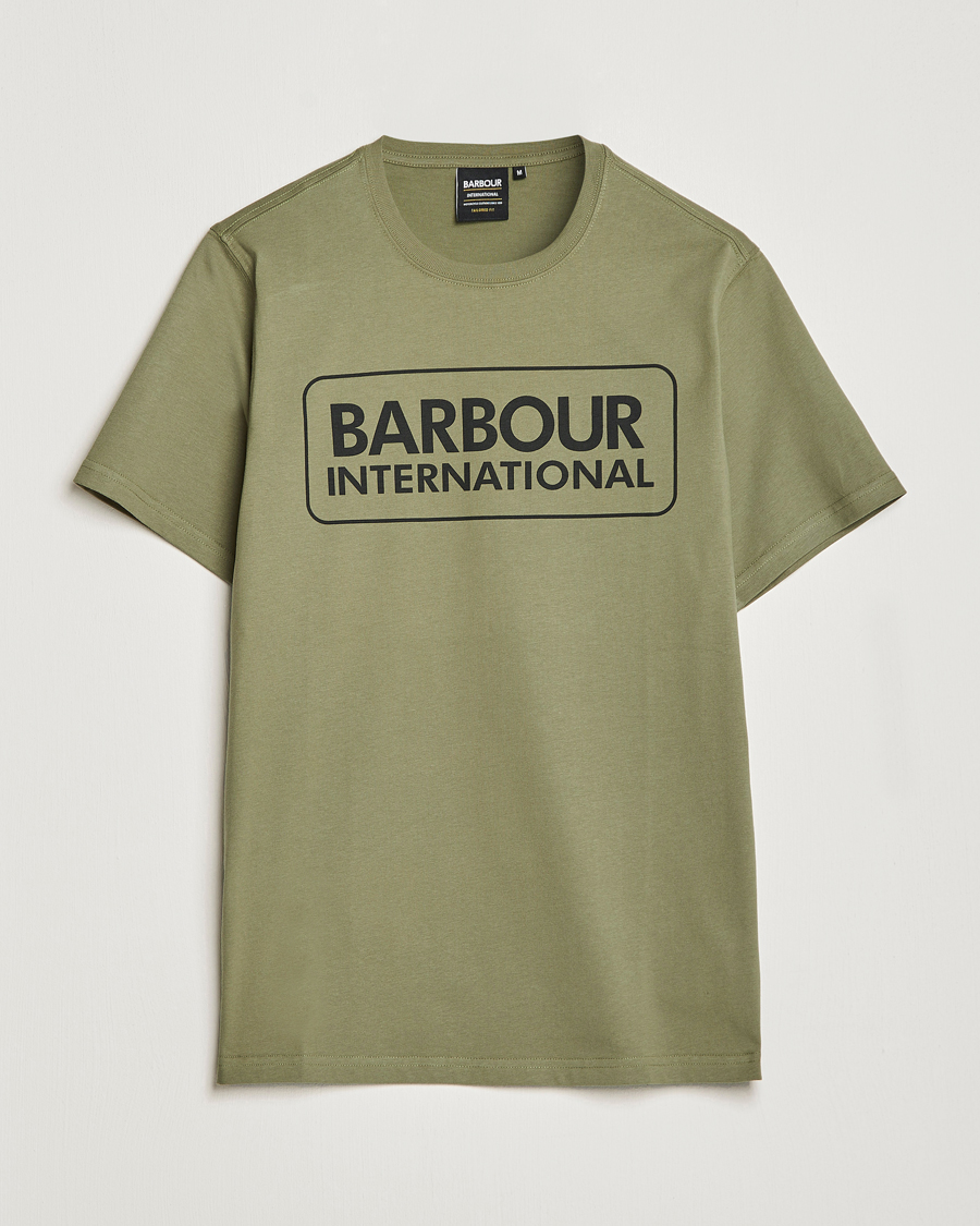 Mies |  | Barbour International | Large Logo Crew Neck Tee Light Moss