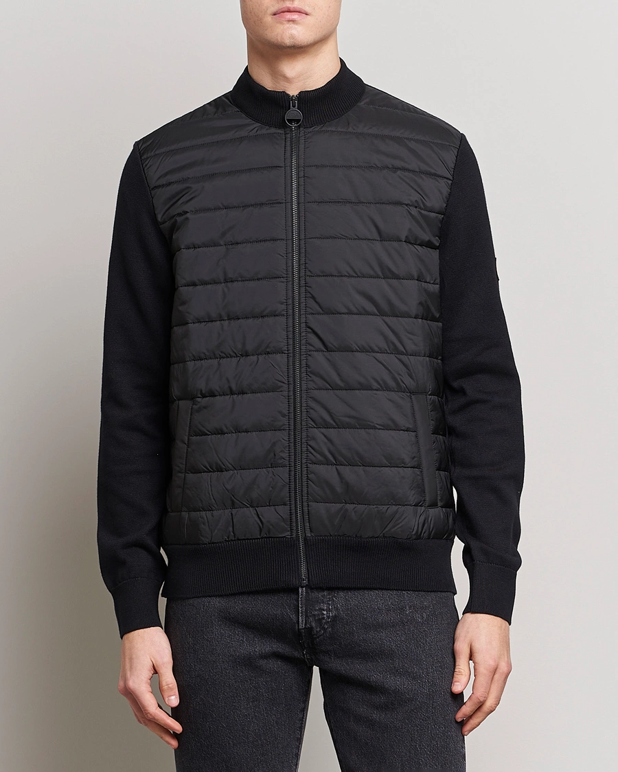Mies | Hybriditakit | Barbour International | Legacy Baffle Zip Through Sweater Black