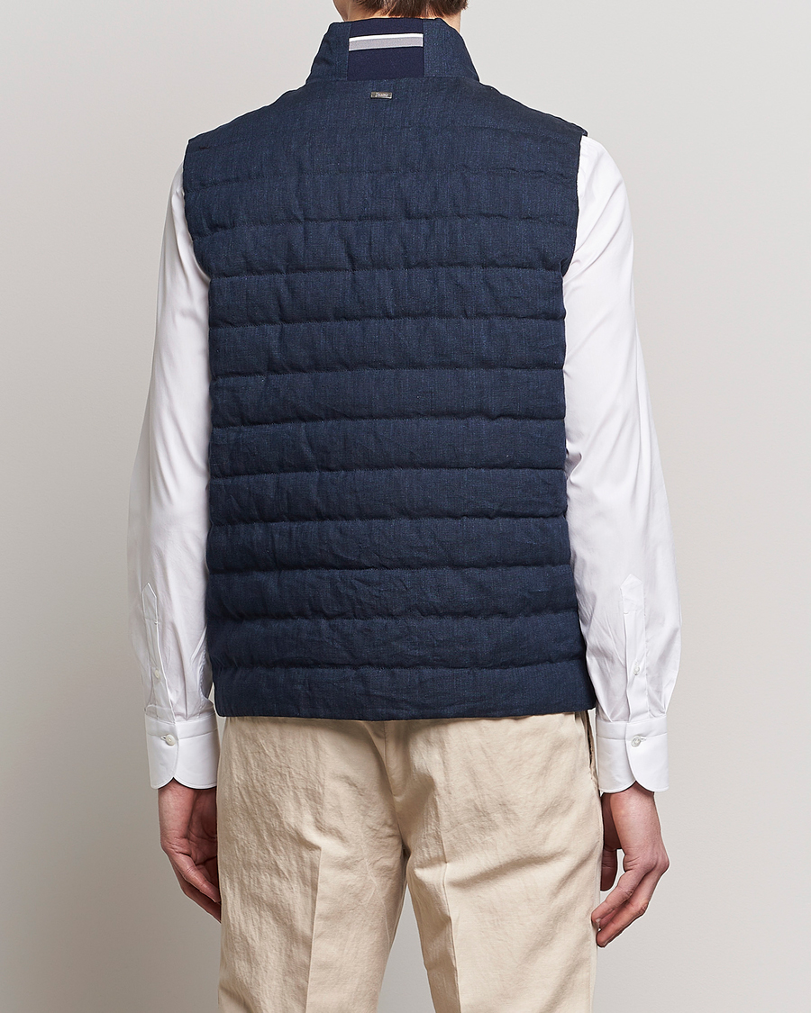 Mies | Ulkoliivit | Herno | Padded Linen Vest Navy