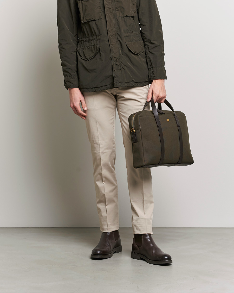 Mies | Laukut | Mismo | M/S Aspire Briefcase Army/Dark Brown