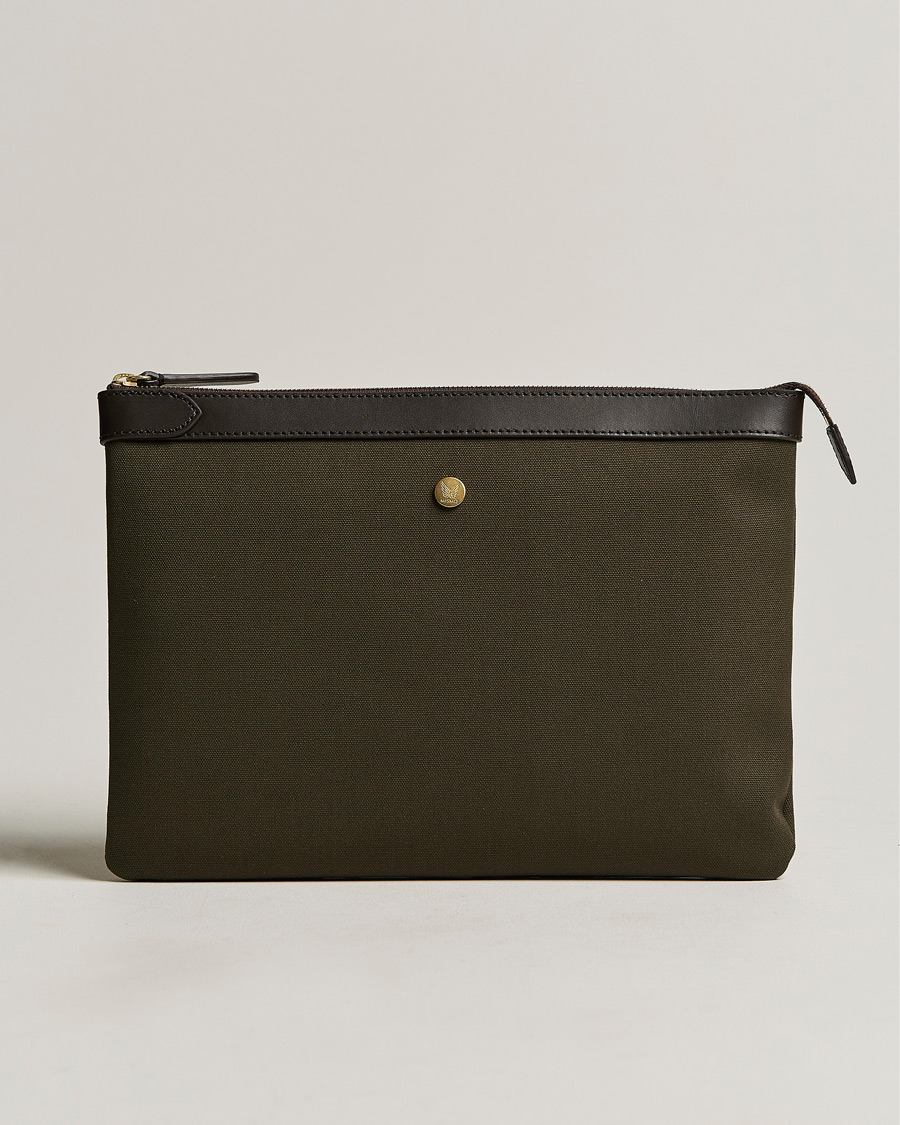 Mies | Laukut | Mismo | M/S Nylon Pouch Large Army/Dark Brown