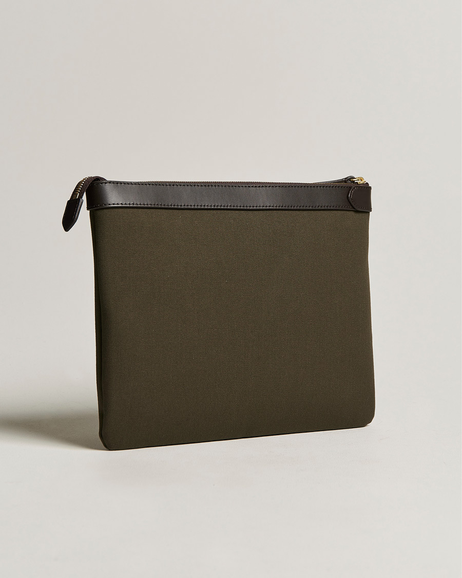 Mies | Laukut | Mismo | M/S Nylon Pouch Large Army/Dark Brown