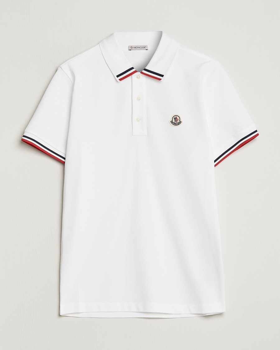 Mies | Pikeet | Moncler | Tricolor Rib Polo  White