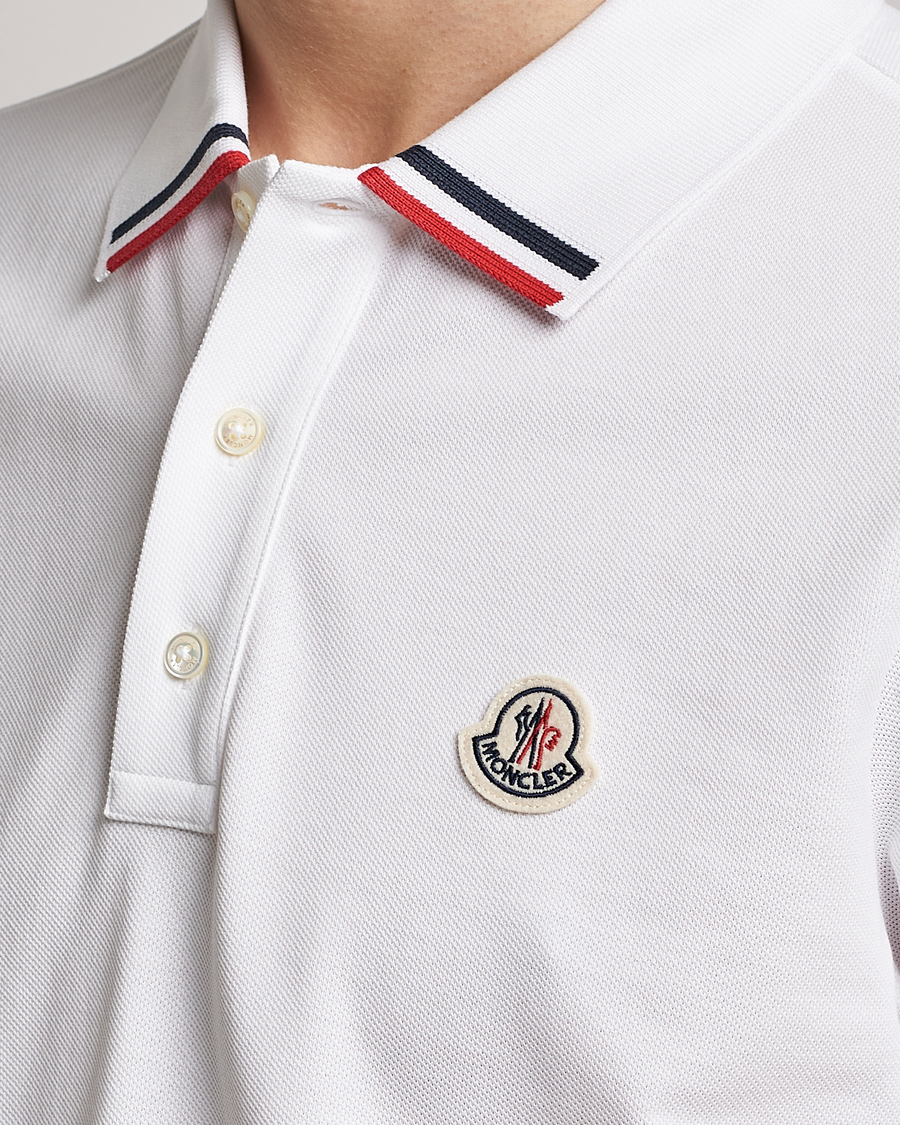 Mies | Pikeet | Moncler | Tricolor Rib Polo  White
