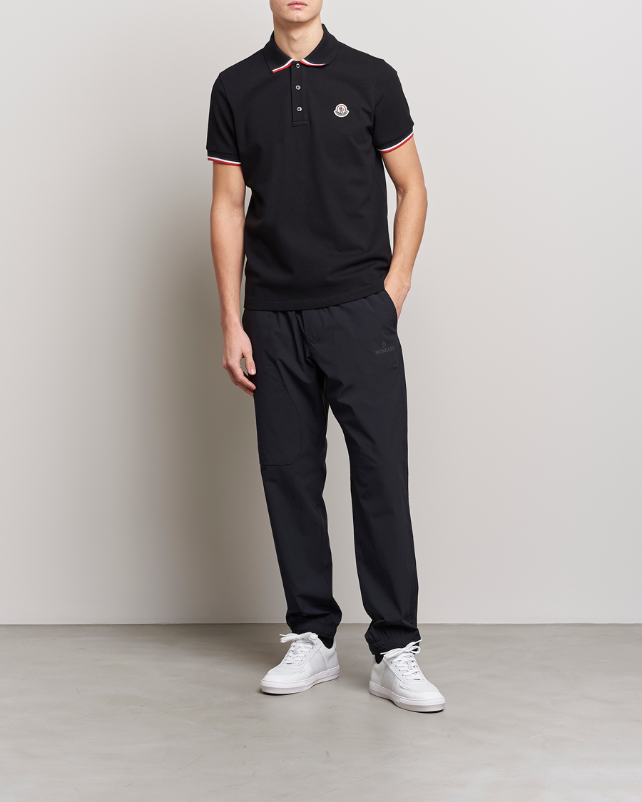 Mies | Pikeet | Moncler | Tricolor Rib Polo Black