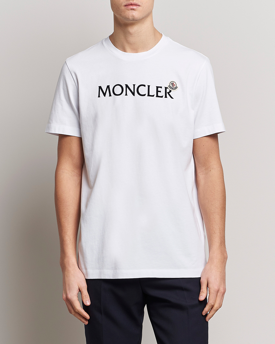 Mies | Lyhythihaiset t-paidat | Moncler | Lettering T-Shirt White