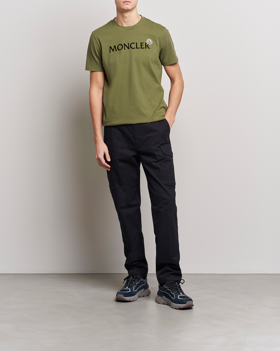 Mies | T-paidat | Moncler | Lettering T-Shirt Military Green