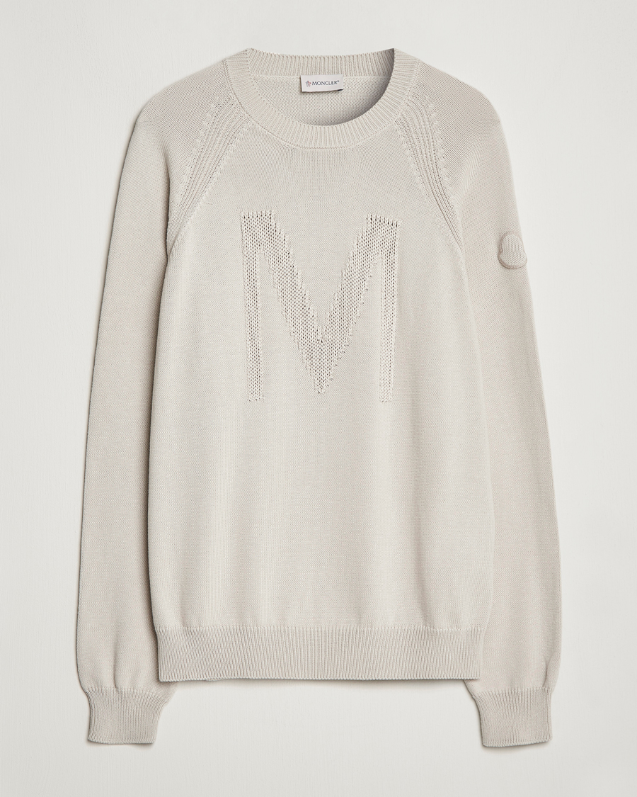 Mies | Puserot | Moncler | Embroidered Sweater Beige