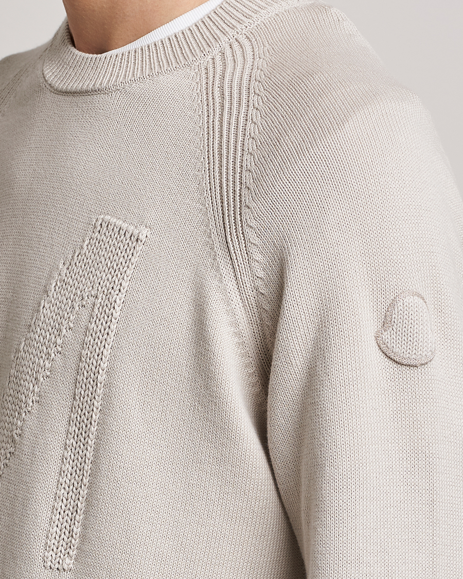 Mies | Puserot | Moncler | Embroidered Sweater Beige