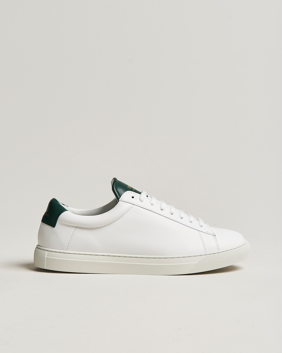 Mies | Zespà ZSP4 Nappa Leather Sneakers White/Dark Green | Zespà | ZSP4 Nappa Leather Sneakers White/Dark Green