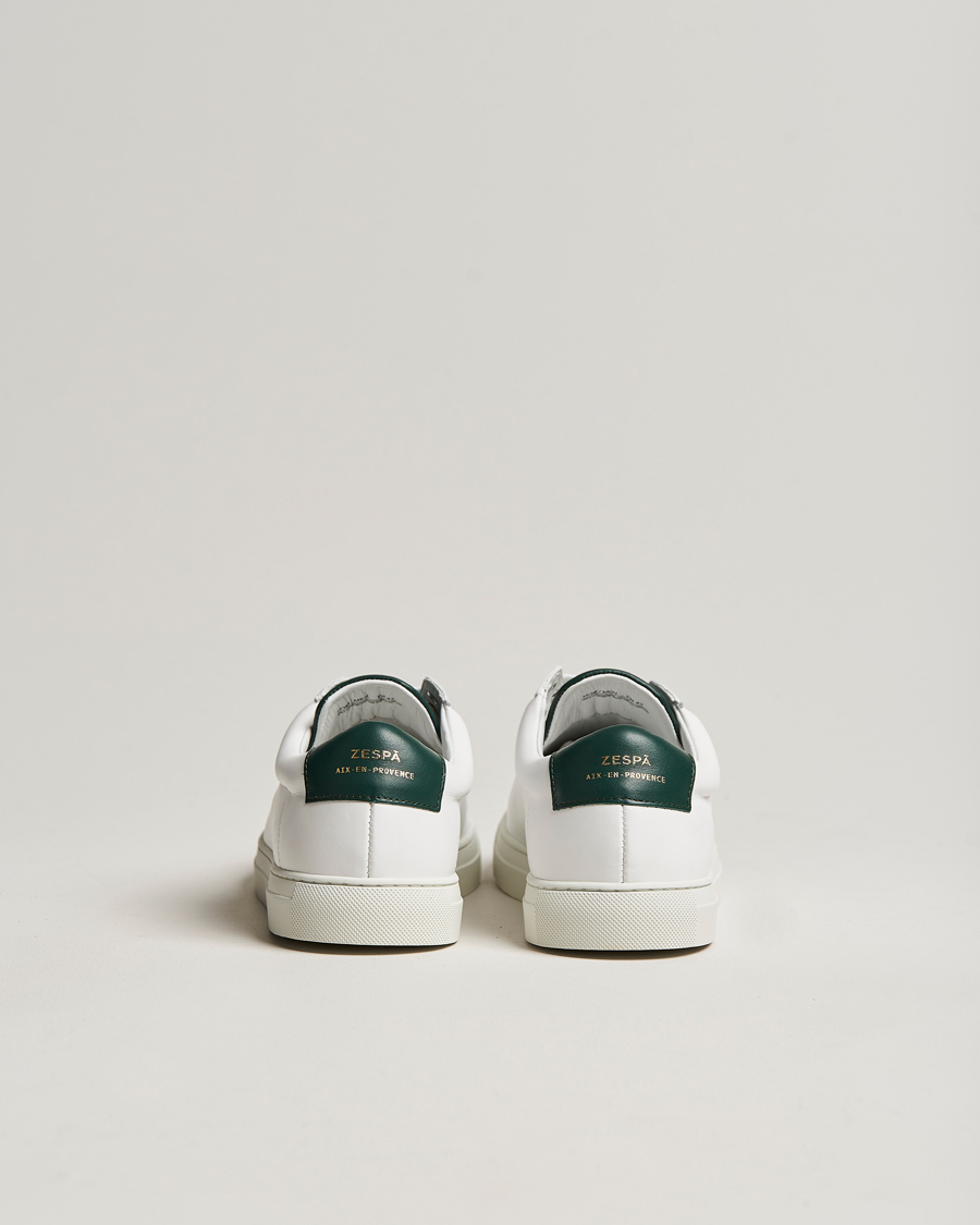 Mies | Zespà ZSP4 Nappa Leather Sneakers White/Dark Green | Zespà | ZSP4 Nappa Leather Sneakers White/Dark Green