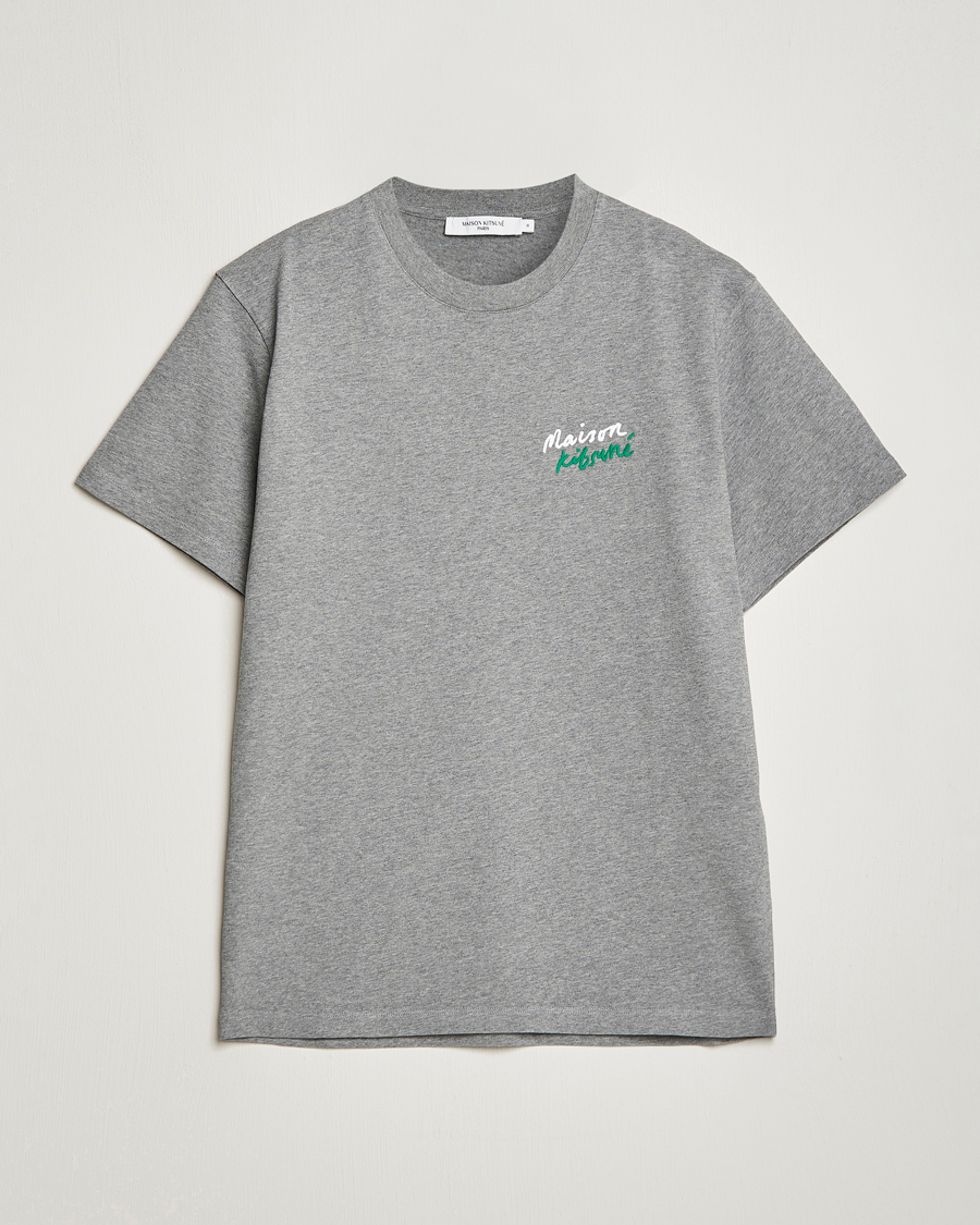 Mies | T-paidat | Maison Kitsuné | Mini Handwriting Tee Grey Melange