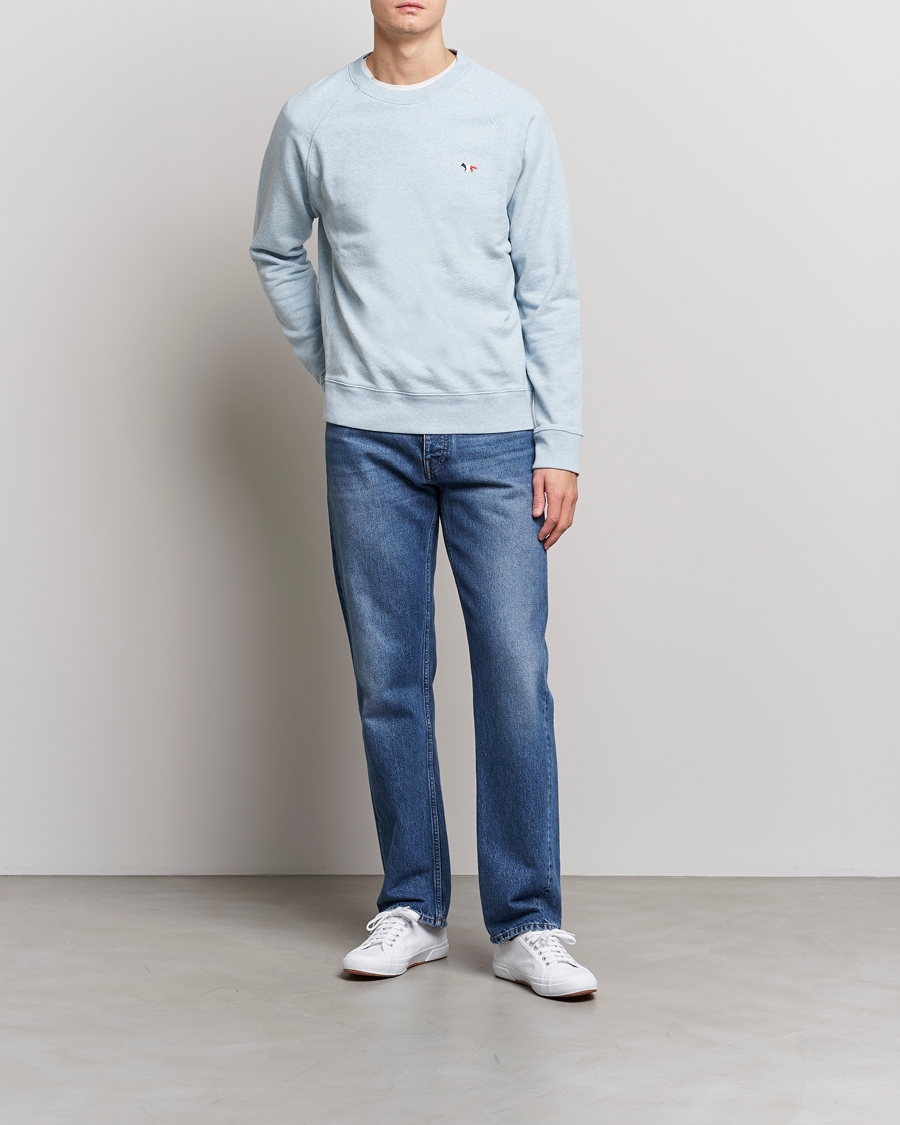 Mies | Puserot | Maison Kitsuné | Tricolor Fox Sweatshirt Blue Haze