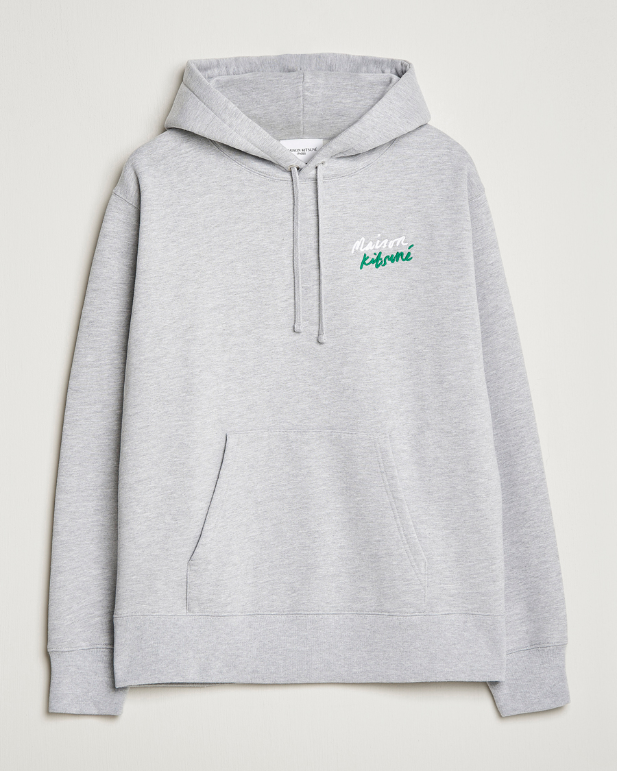 Mies | Puserot | Maison Kitsuné | Mini Handwriting Hoodie Light Grey Melange