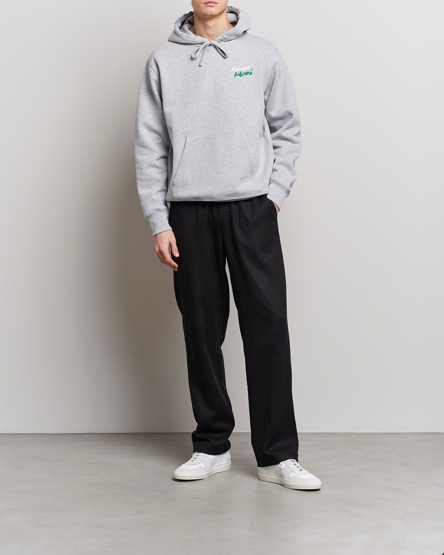 Mies | Puserot | Maison Kitsuné | Mini Handwriting Hoodie Light Grey Melange