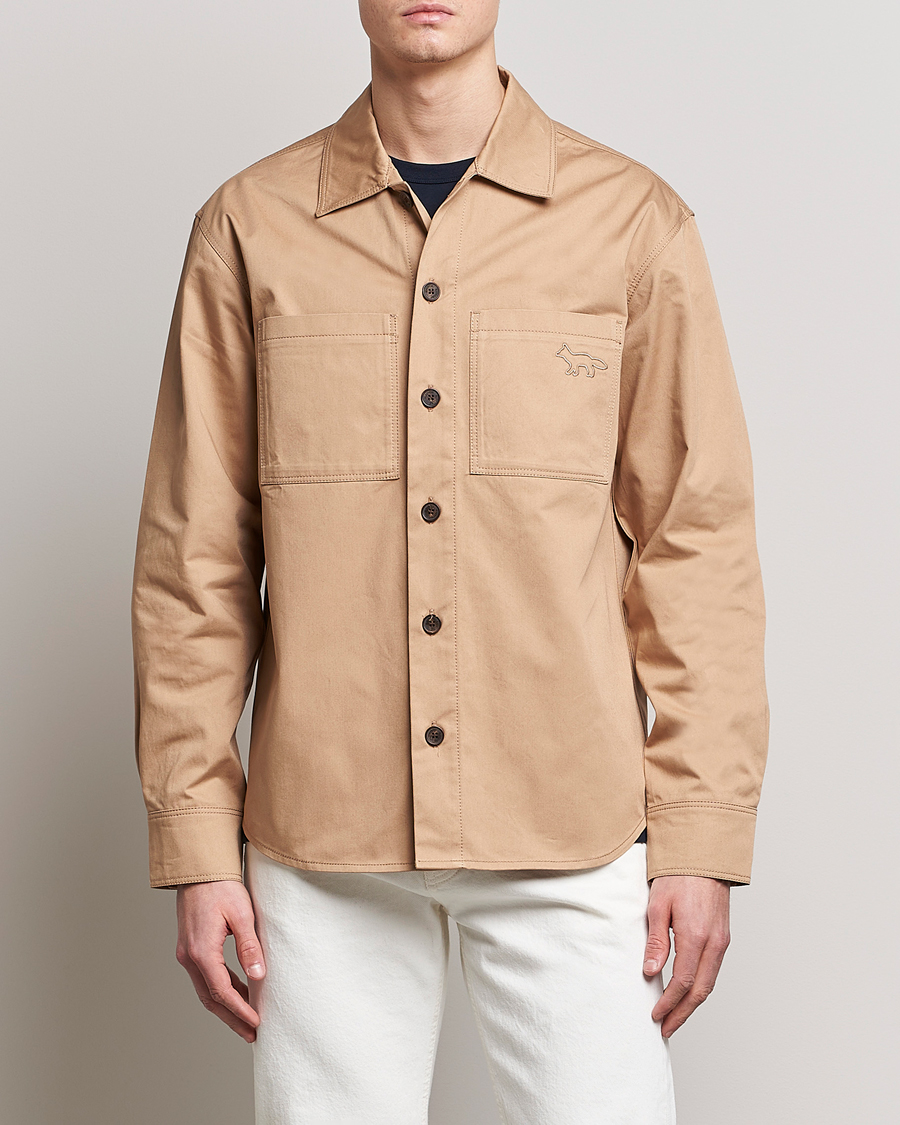 Mies | Maison Kitsuné | Maison Kitsuné | Cotton Shirt Jacket Beige