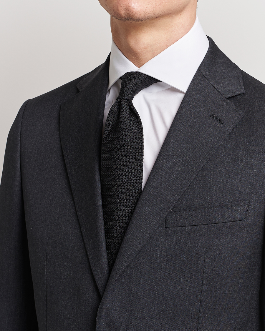 Mies | Solmiot | Amanda Christensen | Silk Grenadine 8 cm Tie Black