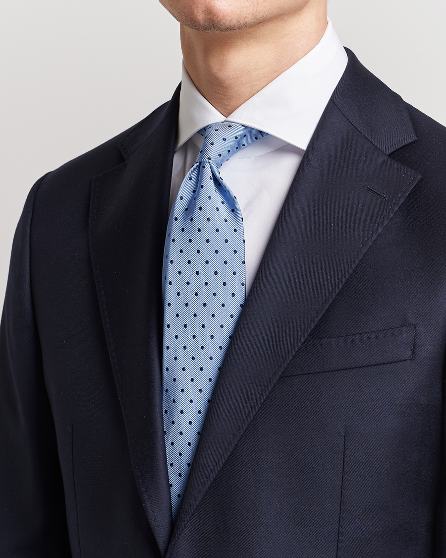 Mies | Solmiot | Amanda Christensen | Dot Classic Tie 8 cm Sky Blue/Navy