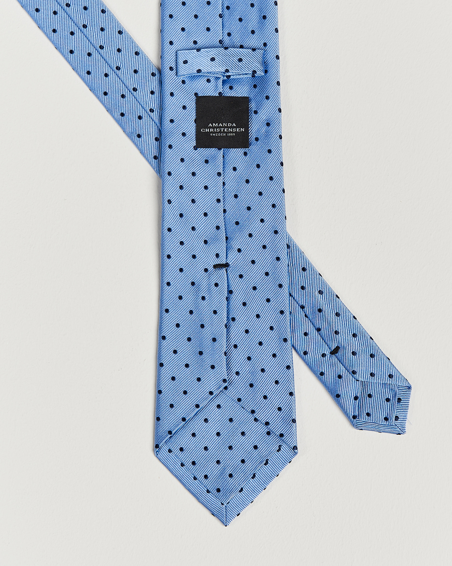 Mies | Solmiot | Amanda Christensen | Dot Classic Tie 8 cm Sky Blue/Navy