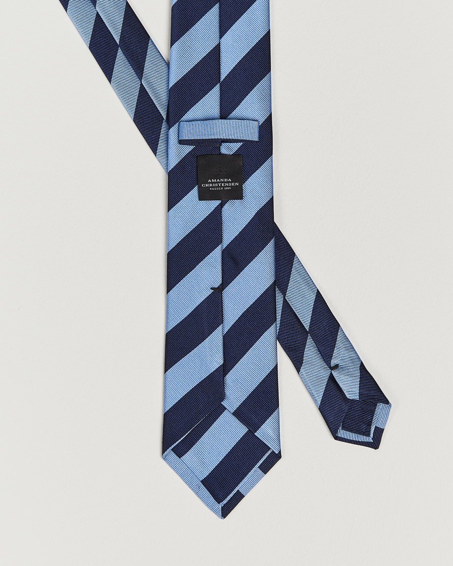 Mies | Solmiot | Amanda Christensen | Regemental Stripe Classic Tie 8 cm Sky Blue/Navy