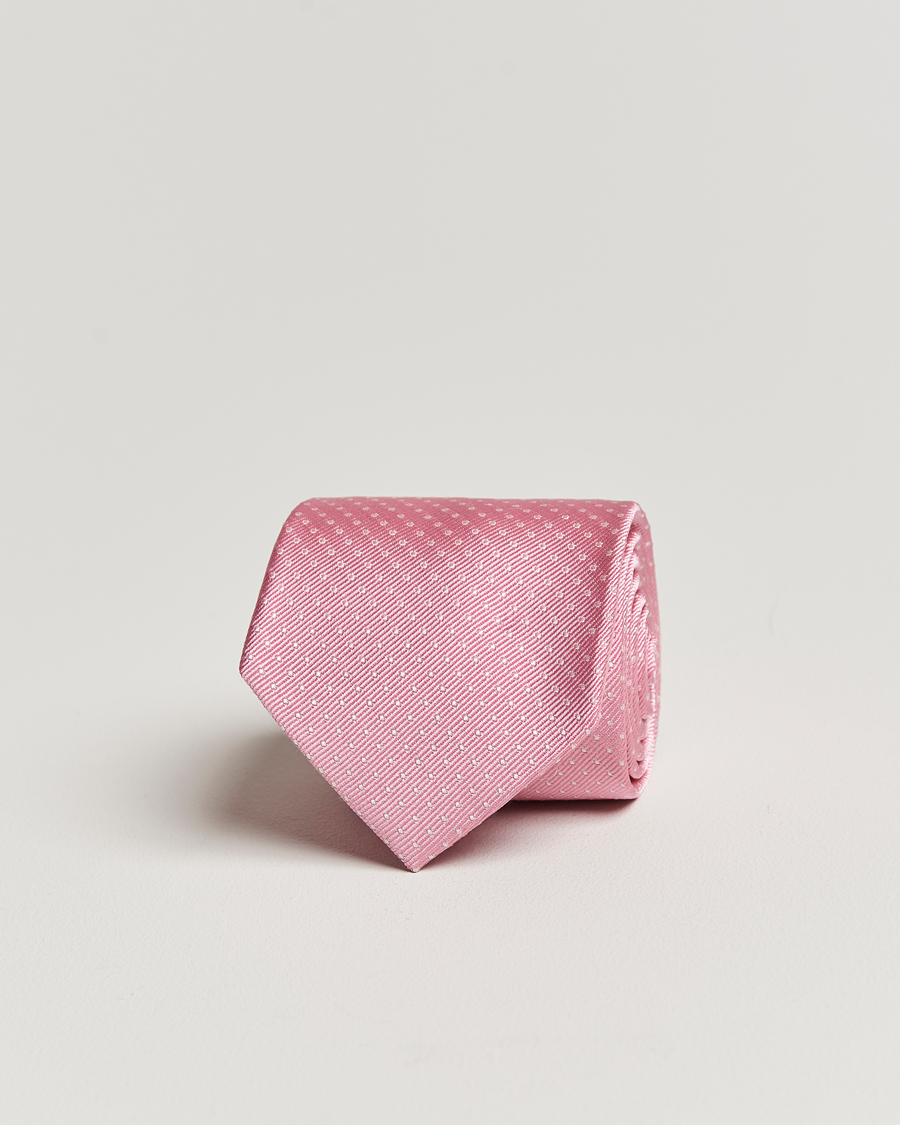 Mies | Arkipuku | Amanda Christensen | Micro Dot Classic Tie 8 cm Pink/White