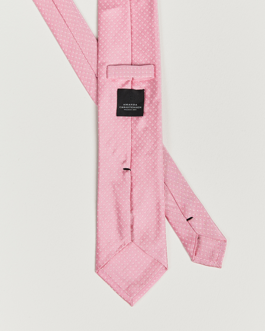 Mies | Amanda Christensen Micro Dot Classic Tie 8 cm Pink/White | Amanda Christensen | Micro Dot Classic Tie 8 cm Pink/White