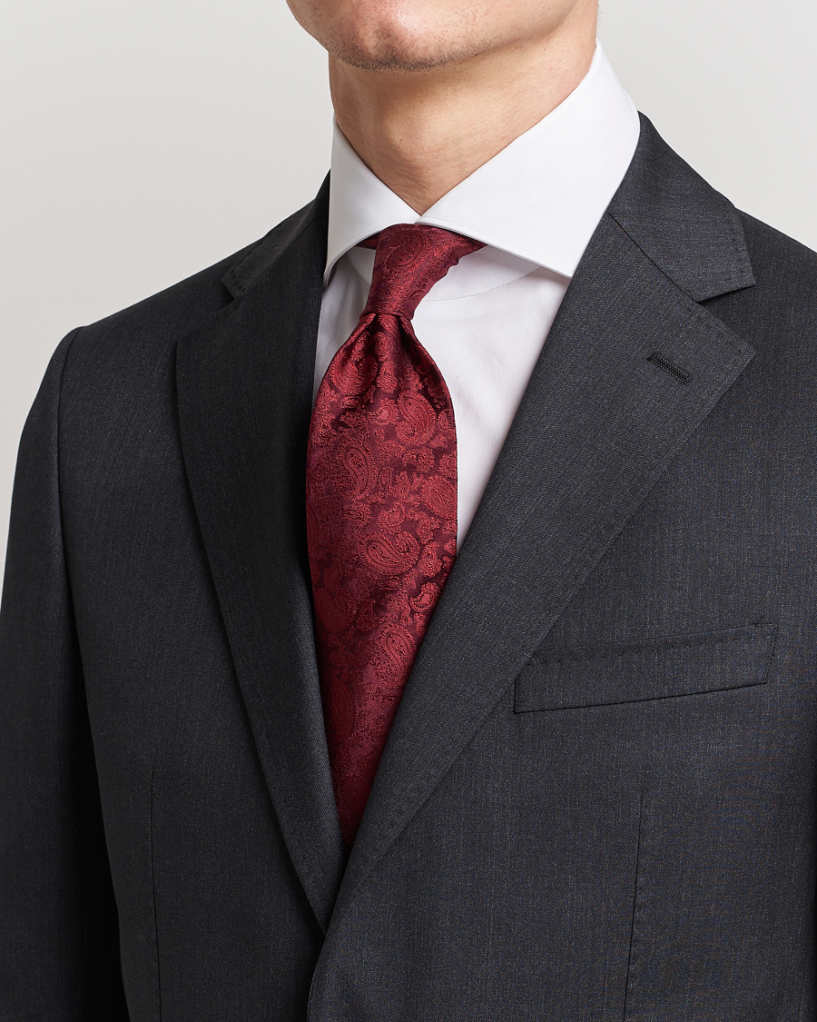 Mies | Solmiot | Amanda Christensen | Silk Tonal Paisley Tie 8 cm Wine