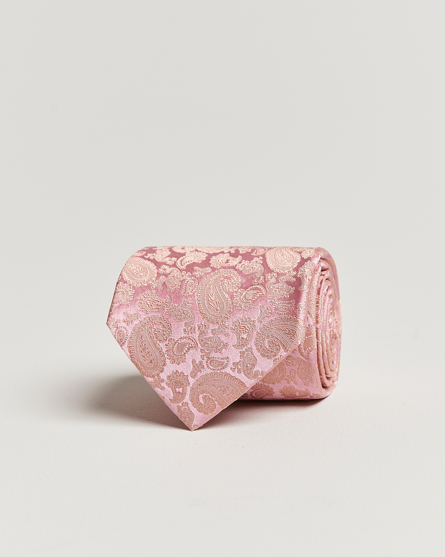 Mies | Solmiot | Amanda Christensen | Silk Tonal Paisley Tie 8 cm Powder Pink