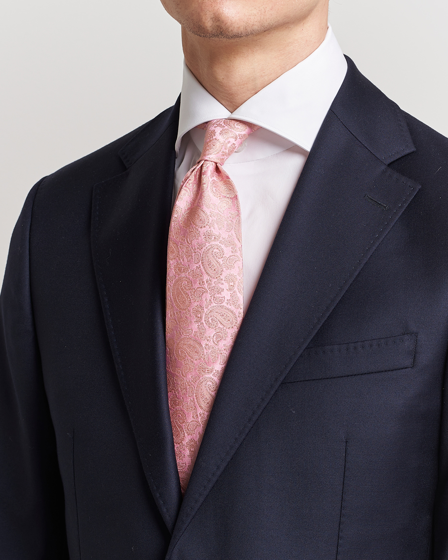 Mies | Solmiot | Amanda Christensen | Silk Tonal Paisley Tie 8 cm Powder Pink