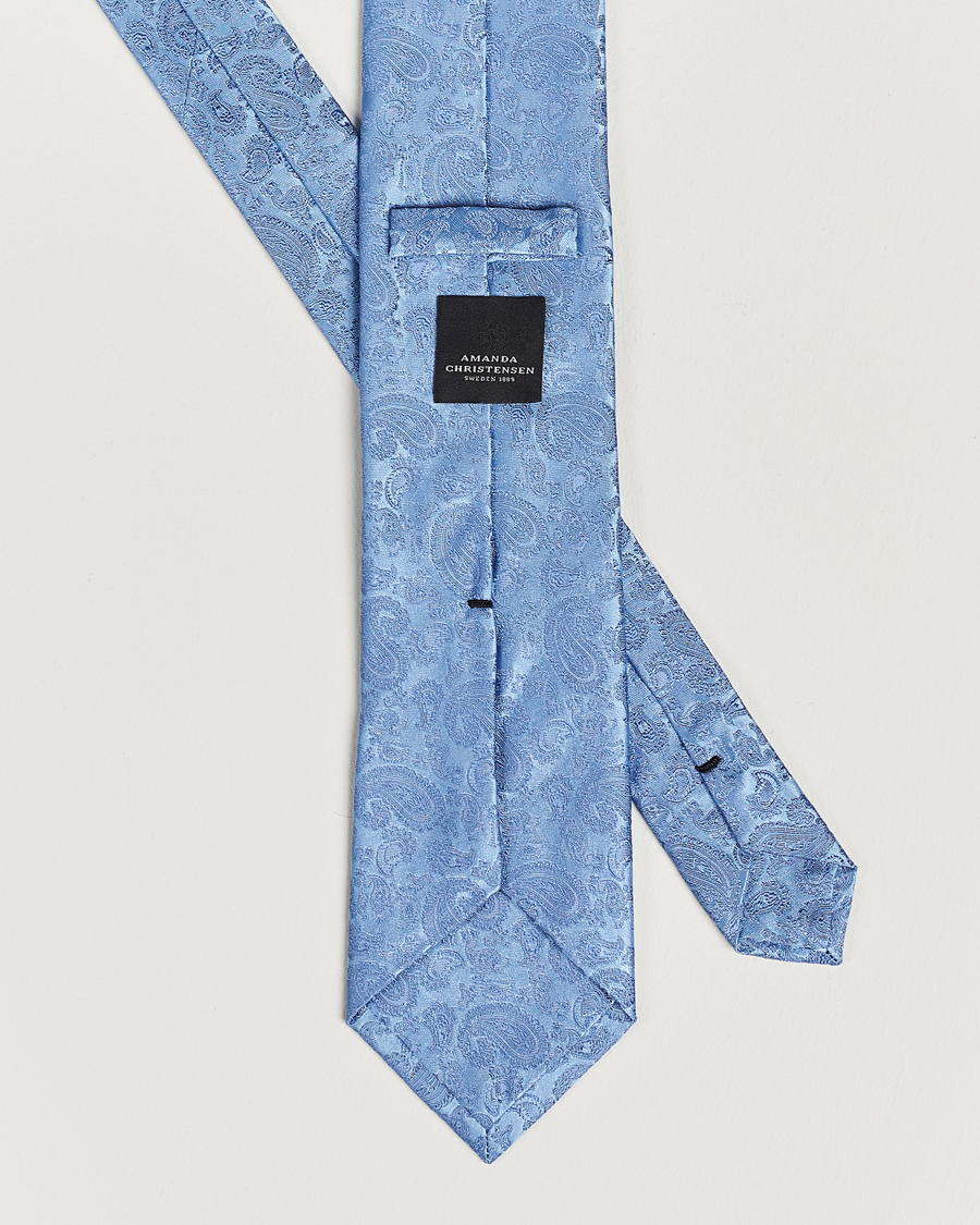 Mies | Solmiot | Amanda Christensen | Silk Tonal Paisley Tie 8 cm Sky Blue