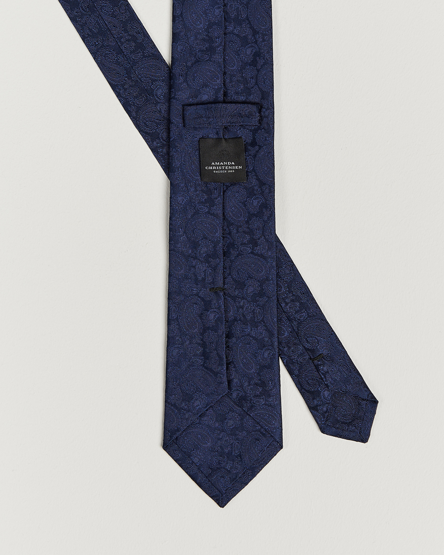 Mies | Solmiot | Amanda Christensen | Silk Tonal Paisley Tie 8 cm Navy