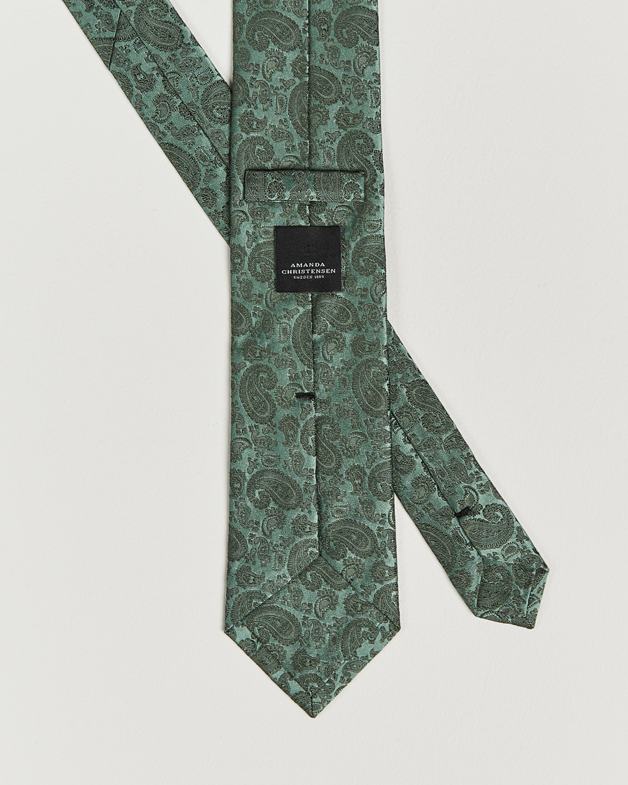 Mies | Solmiot | Amanda Christensen | Silk Tonal Paisley Tie 8 cm Olive