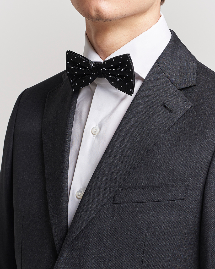Mies | Amanda Christensen Dot Pre Tie Silk Black/White | Amanda Christensen | Dot Pre Tie Silk Black/White