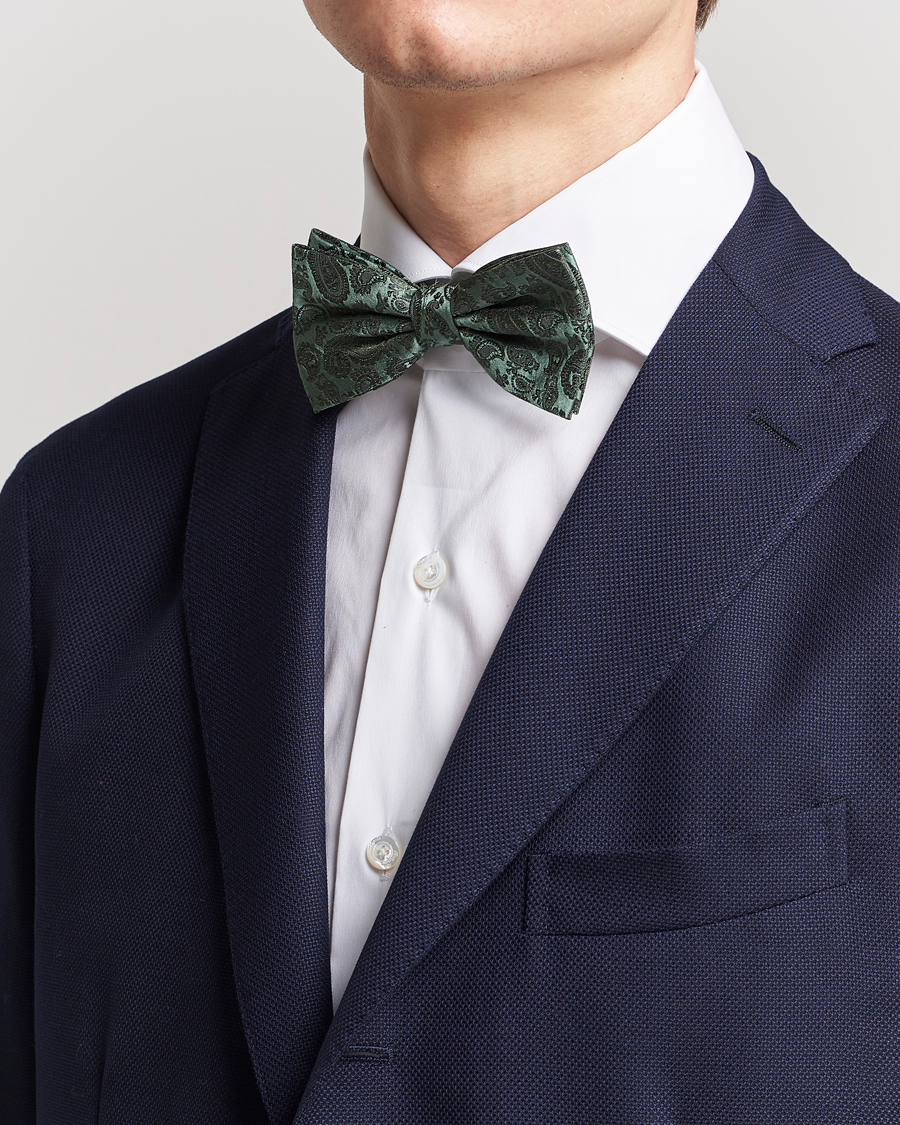 Mies | Amanda Christensen Tonal Paisley Pre Tie Silk Olive | Amanda Christensen | Tonal Paisley Pre Tie Silk Olive