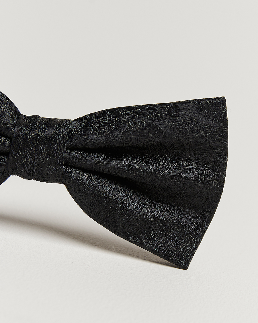 Mies | Amanda Christensen Tonal Paisley Pre Tie Silk Black | Amanda Christensen | Tonal Paisley Pre Tie Silk Black