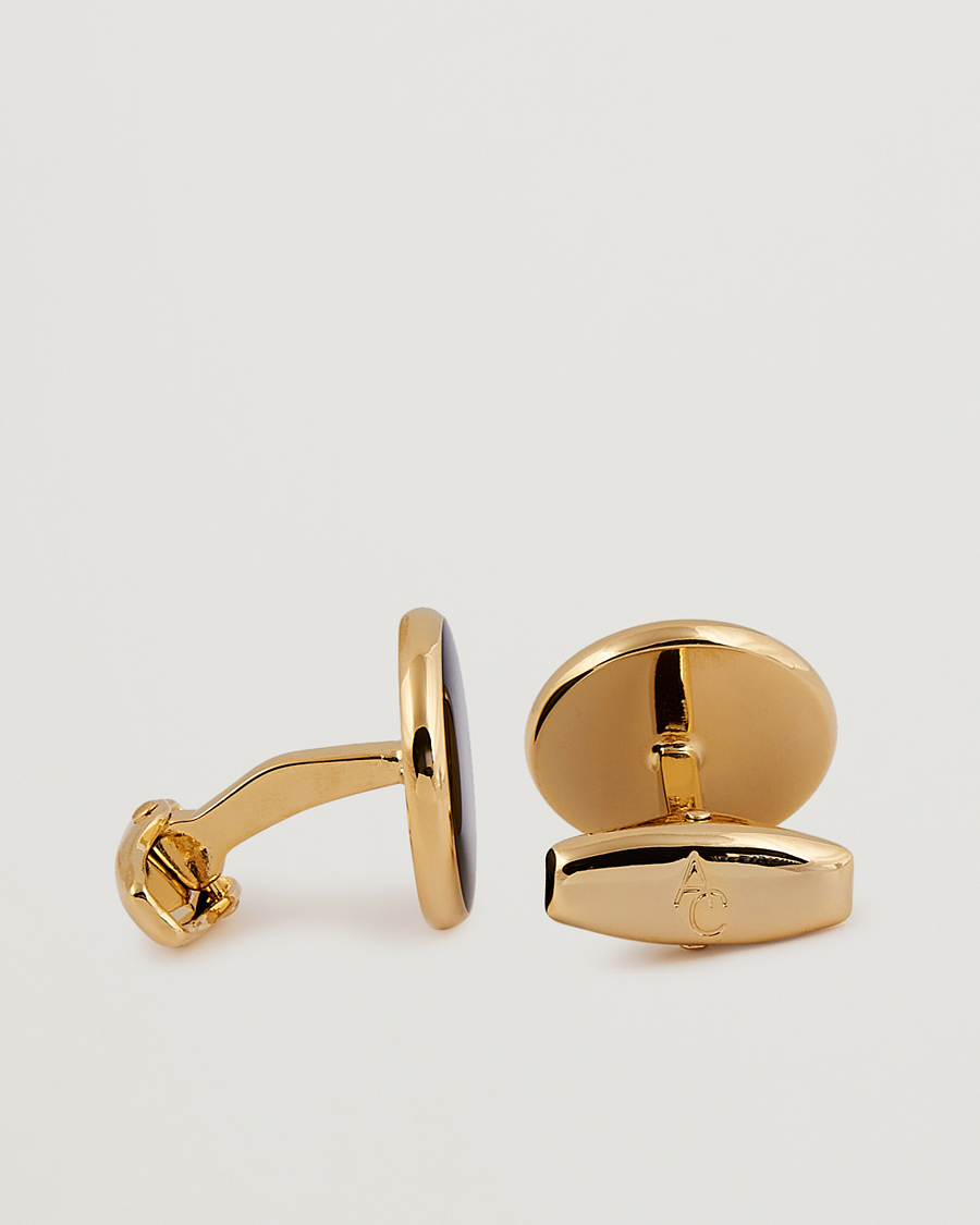 Mies | Kalvosinnapit | Amanda Christensen | Cufflink & Shirt Studs Set Black/Gold
