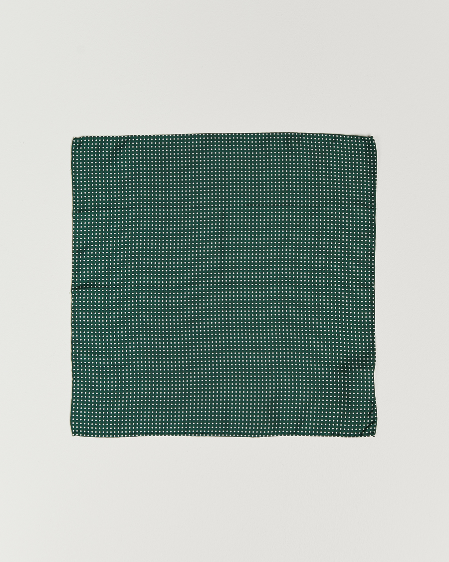 Mies | Taskuliinat | Amanda Christensen | Handkerchief Dot Silk Bottle Green