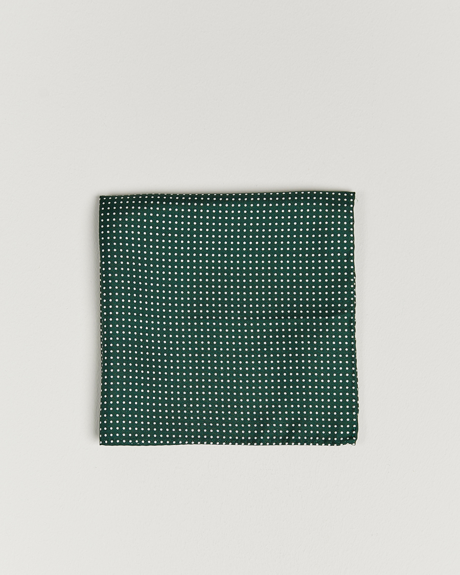 Mies | Taskuliinat | Amanda Christensen | Handkerchief Dot Silk Bottle Green