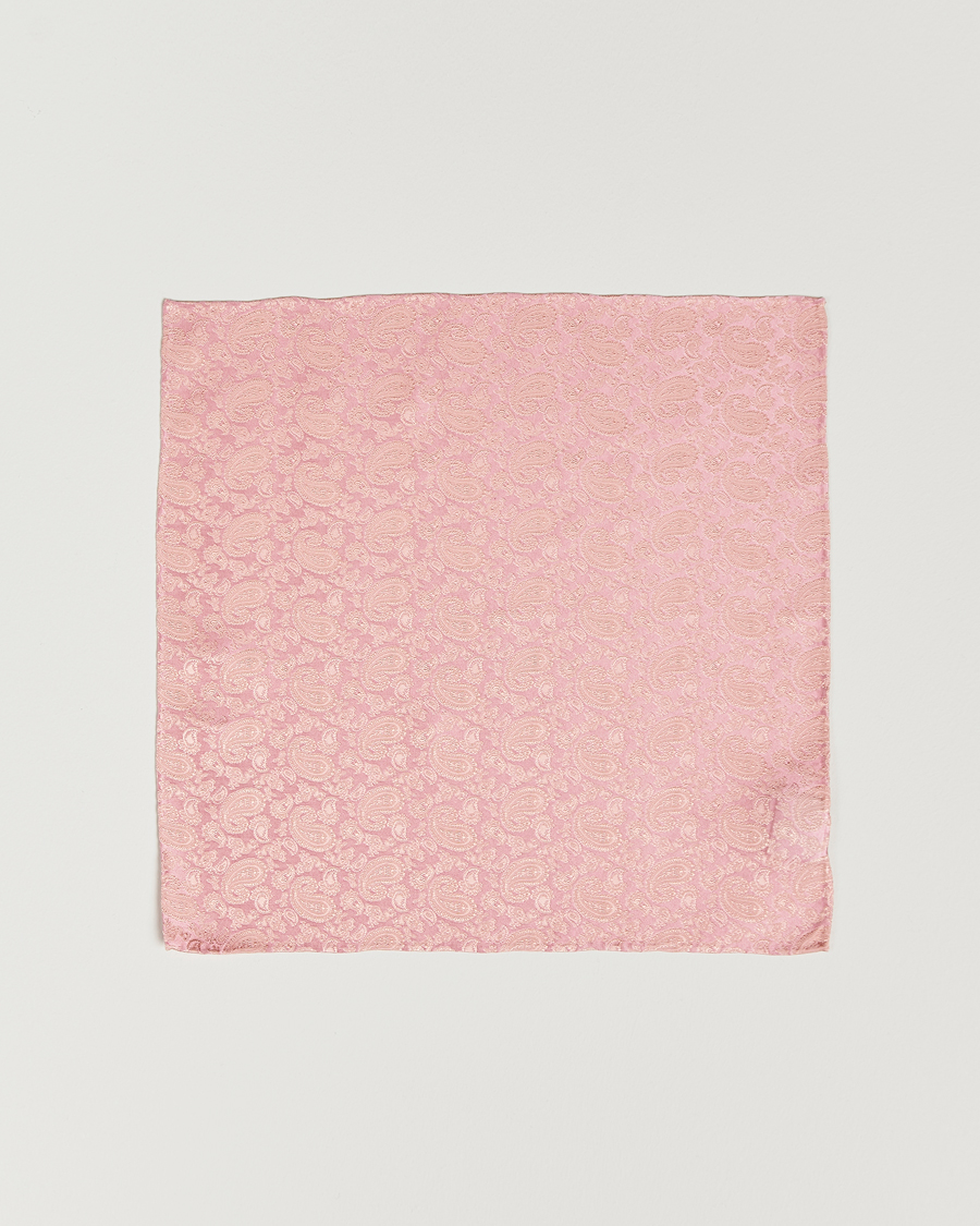 Mies | Taskuliinat | Amanda Christensen | Tonal Paisley Silk Pocket Square Powder Pink