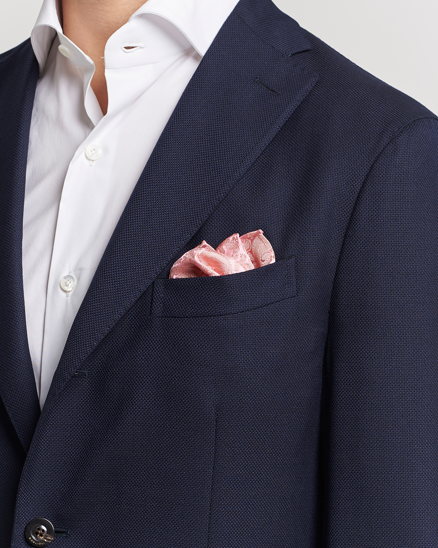 Mies | Taskuliinat | Amanda Christensen | Tonal Paisley Silk Pocket Square Powder Pink