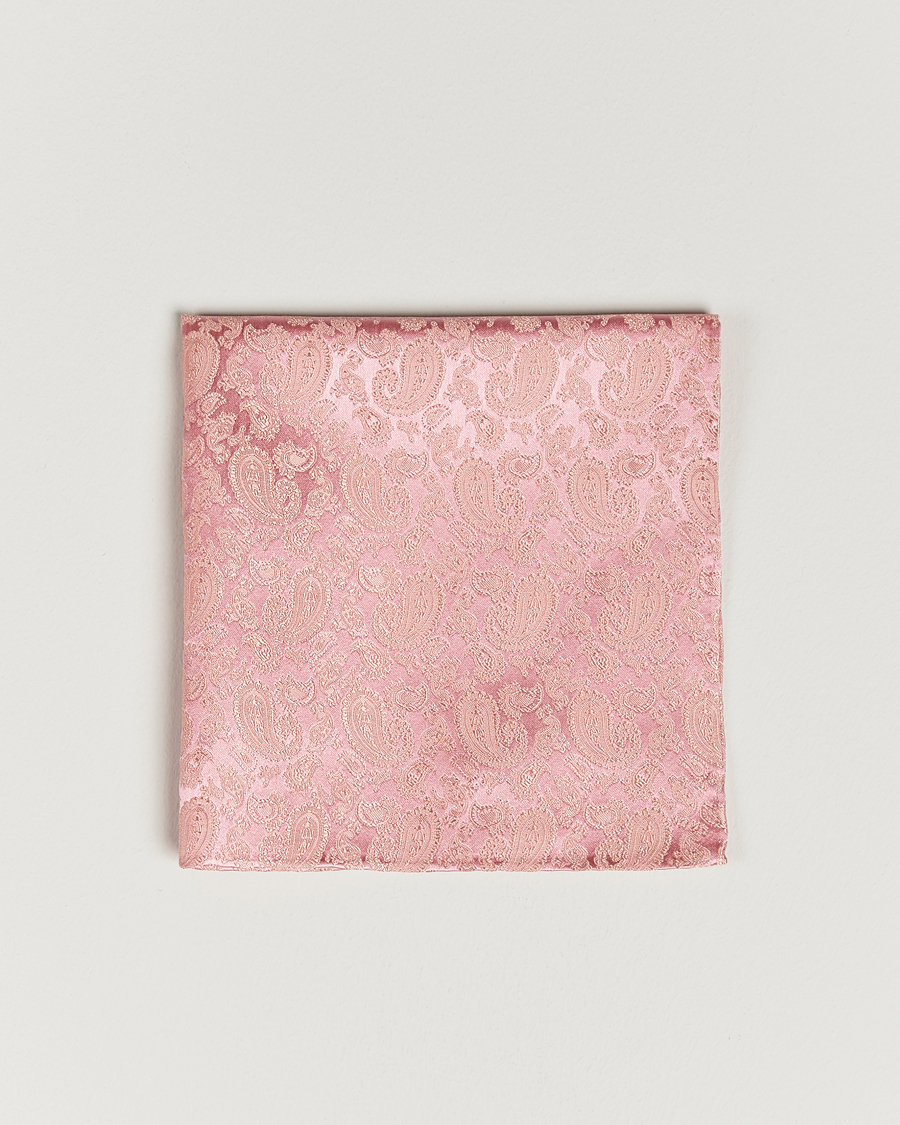 Mies | Amanda Christensen Tonal Paisley Silk Pocket Square Powder Pink | Amanda Christensen | Tonal Paisley Silk Pocket Square Powder Pink