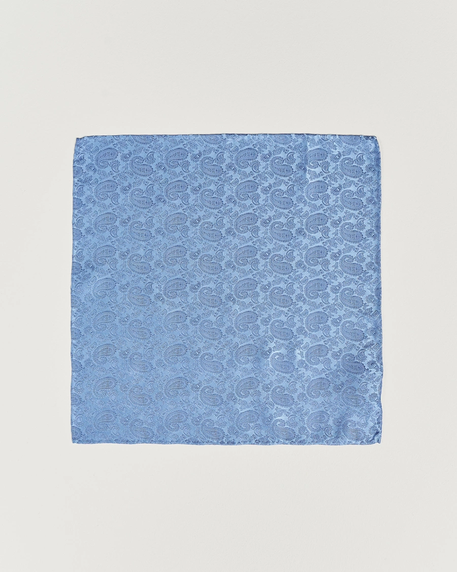 Mies | Taskuliinat | Amanda Christensen | Tonal Paisley Silk Pocket Square Sky Blue
