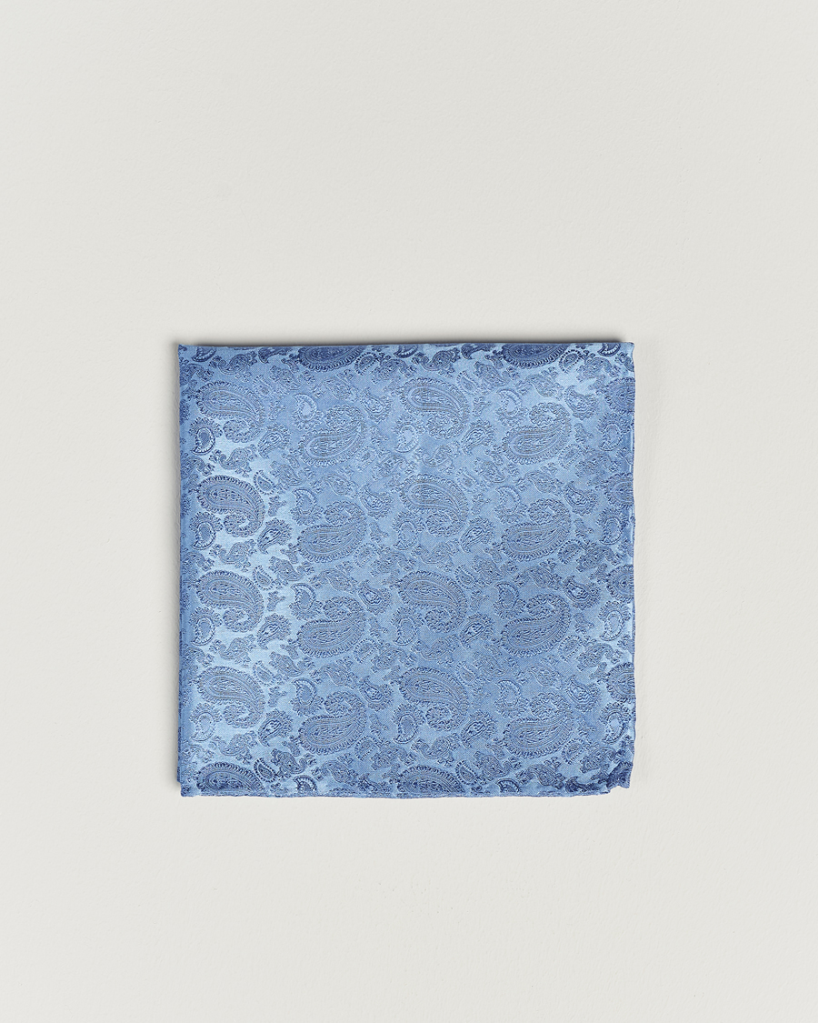 Mies | Taskuliinat | Amanda Christensen | Tonal Paisley Silk Pocket Square Sky Blue