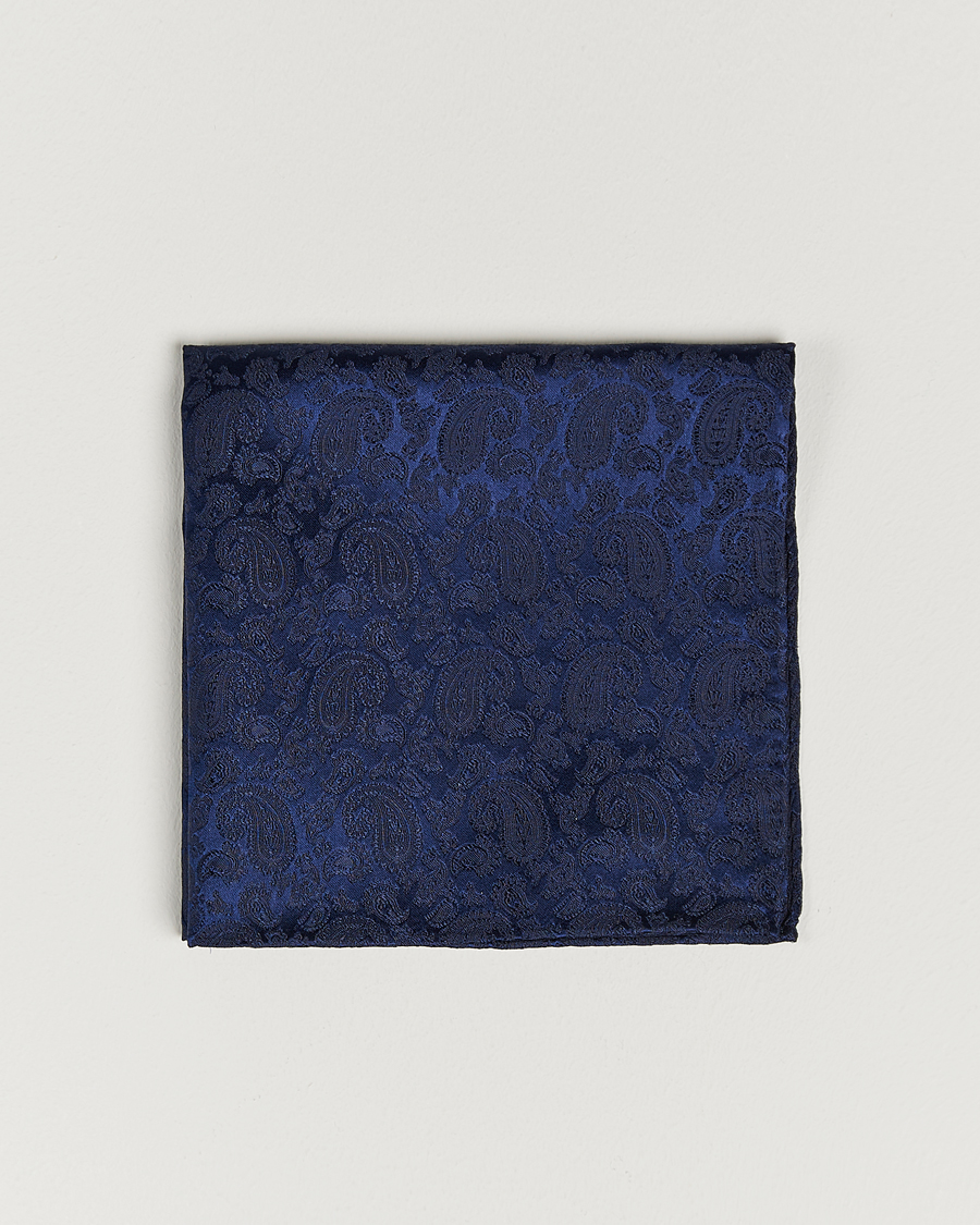 Mies | Taskuliinat | Amanda Christensen | Tonal Paisley Silk Pocket Square Navy