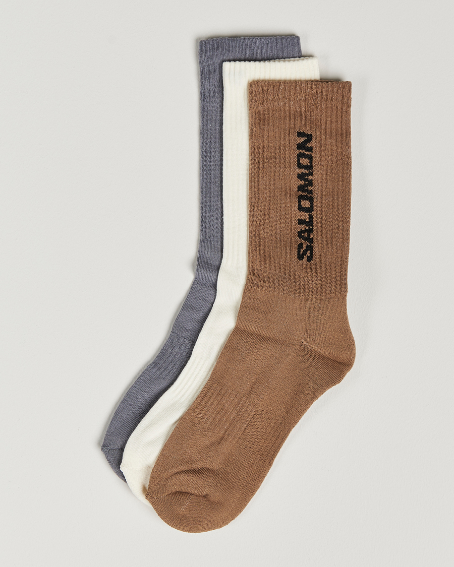 Mies | Alusvaatteet | Salomon | Everyday Crew 3-Pack Socks Grey/White/Beige